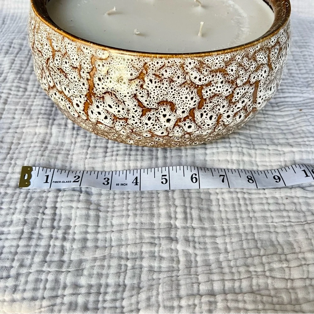 Anthropologie | NWT Brown Amber Lewis Rattan Lid Candle 5 Wick Coastal Rattan